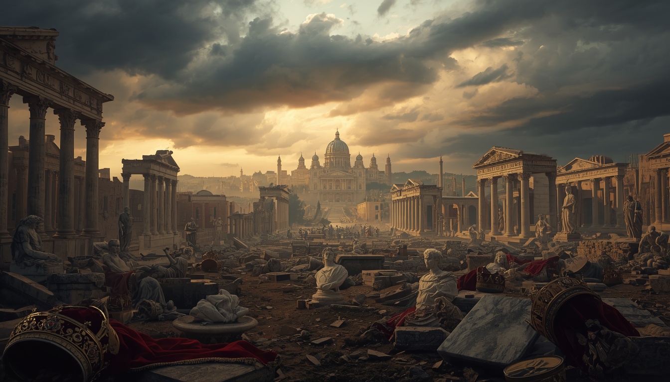 Editorial illustration for 01 fall of empires